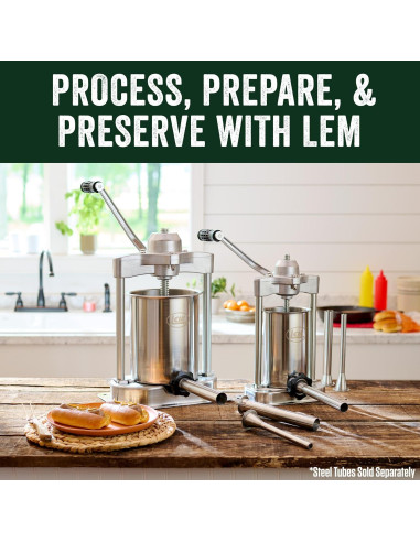 Embutidora de Salchichas LEM 5 kg Acero Inoxidable con Tubos