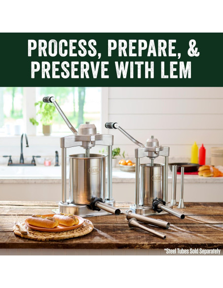 Embutidora de Salchichas LEM 5 kg Acero Inoxidable con Tubos