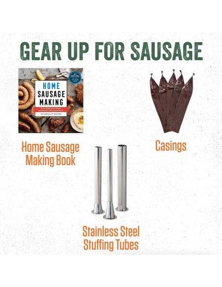 Embutidora de Salchichas LEM 5 kg Acero Inoxidable con Tubos