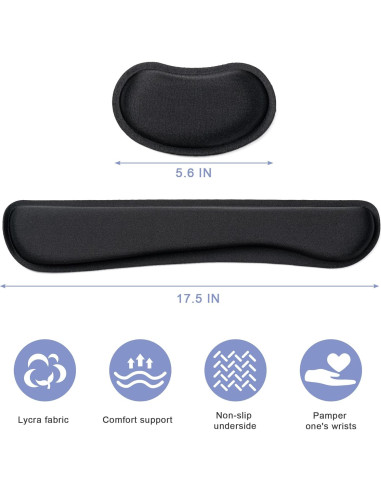 Reposa Muñecas Ergonómico Hoewina para Teclado y Mouse Negro