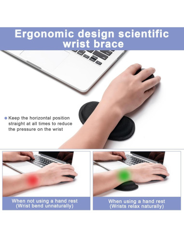 Reposa Muñecas Ergonómico Hoewina para Teclado y Mouse Negro