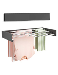 Soporte de Secado de Ropa Plegable VIKAQI 81 cm Negro