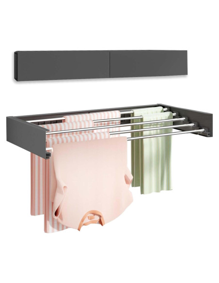 Soporte de Secado de Ropa Plegable VIKAQI 81 cm Negro