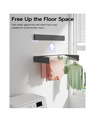 Soporte de Secado de Ropa Plegable VIKAQI 81 cm Negro