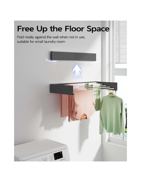 Soporte de Secado de Ropa Plegable VIKAQI 81 cm Negro