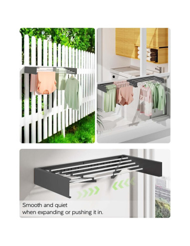 Soporte de Secado de Ropa Plegable VIKAQI 81 cm Negro