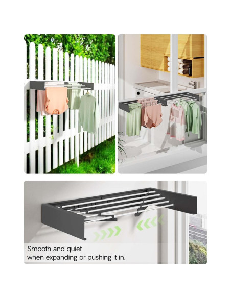 Soporte de Secado de Ropa Plegable VIKAQI 81 cm Negro