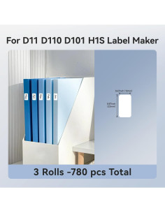 Conjunto de 3 Rollos de Etiquetas Térmicas NIIMBOT D11 1222 Blanco 2