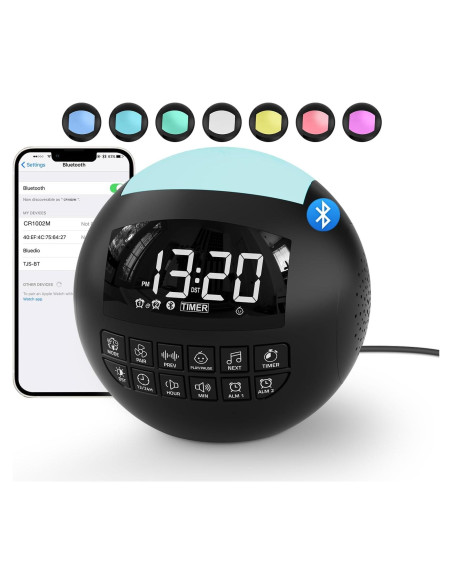 Máquina de Sonido Blanco ROCAM con Bluetooth y Luz Nocturna