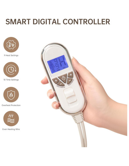 Almohadilla Calefaccionada Bwarm Individual 99x191 cm 9 Niveles