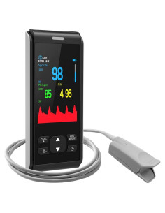 Oxímetro de Pulso MugaTree Portátil con Monitor Continuo SpO2