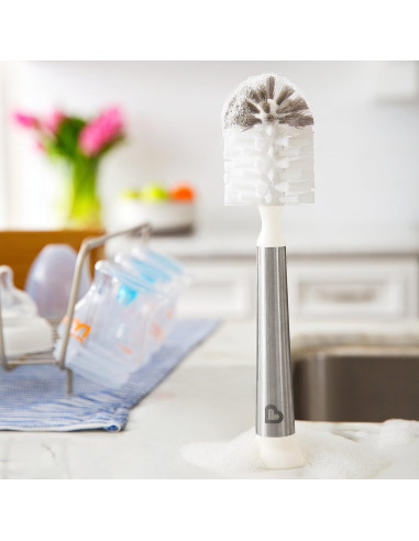 Cepillo de Botellas Munchkin Shine Acero Inoxidable con Repuesto