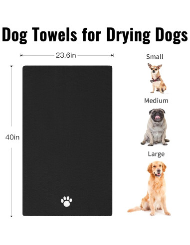 Paquete de 3 Toallas de Microfibra Puomue 101.6x60cm Negros