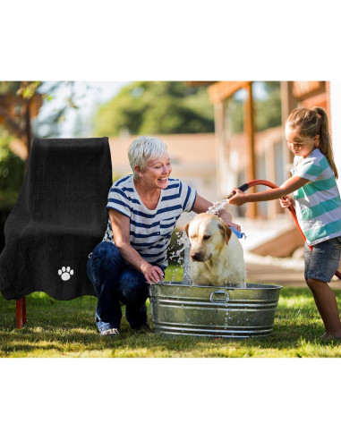 Paquete de 3 Toallas de Microfibra Puomue 101.6x60cm Negros