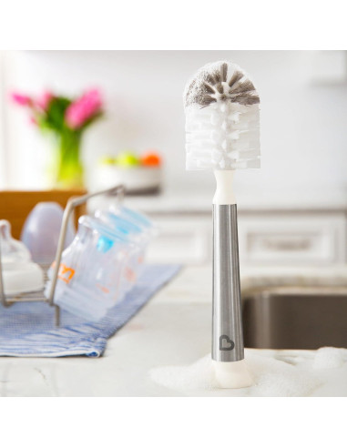 Cepillo de Botellas Munchkin Shine Acero Inoxidable con Repuesto