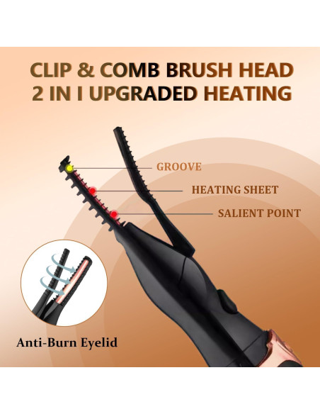 Rizador de Pestañas Eléctrico Acavado - Calentamiento Rápido 8s - 3 Modos de Calor