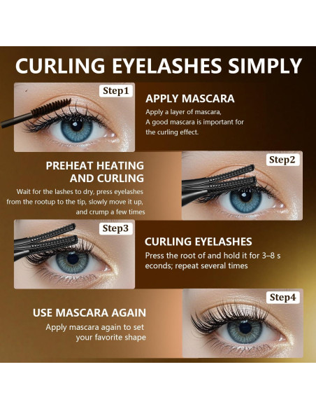 Rizador de Pestañas Eléctrico Acavado - Calentamiento Rápido 8s - 3 Modos de Calor