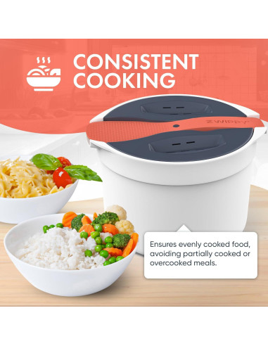 Cocinero de Arroz y Vaporera Zwippy V2.0 2L Antiadherente