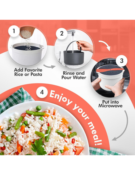 Cocinero de Arroz y Vaporera Zwippy V2.0 2L Antiadherente