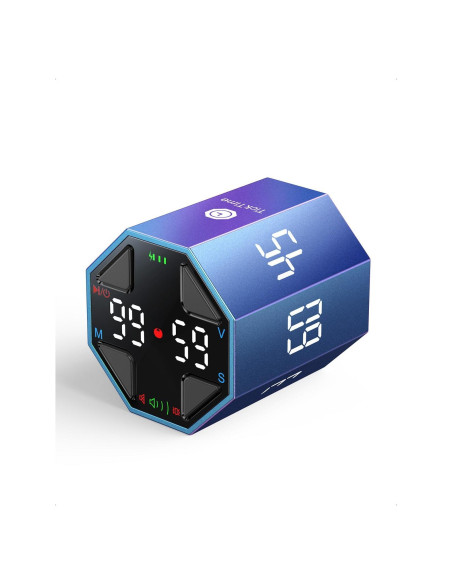 Temporizador Pomodoro Ticktime Azul, 7 Modos, Silencioso y Recargable