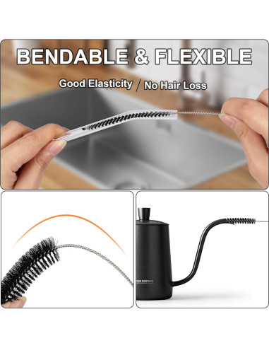 Conjunto de 12 cepillos limpiadores Ixiaoyoo 21 cm reutilizables