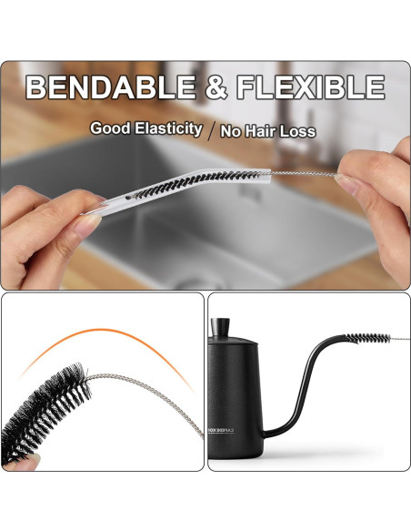 Conjunto de 12 cepillos limpiadores Ixiaoyoo 21 cm reutilizables