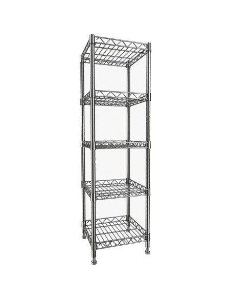 Estantería de Metal GIOTORENT 5 Niveles Ajustable 30x30x127cm Negro