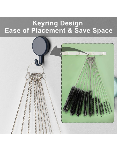 Conjunto de 12 cepillos limpiadores Ixiaoyoo 21 cm reutilizables