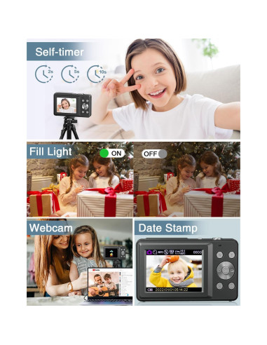 Cámara Digital Lecran 44MP FHD 1080P Compacta para Niños