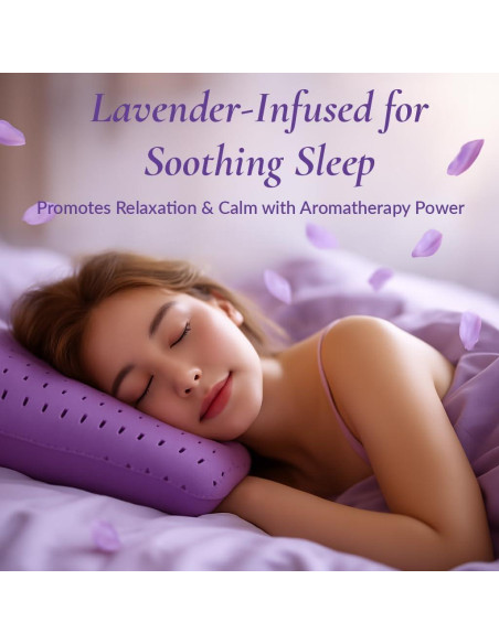 Almohada de Espuma Viscoelástica OMEO Estándar 61x41 cm Lavanda