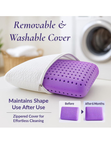 Almohada de Espuma Viscoelástica OMEO Estándar 61x41 cm Lavanda