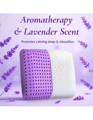 Almohada de Espuma Viscoelástica OMEO Estándar 61x41 cm Lavanda