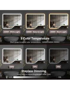 Espejo de Baño LED Callsky 60x81cm con Estante y Anti-vaho 2