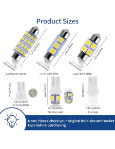 Kit de 42 Bombillas LED Interiores de Coche Zakolak 12V 2