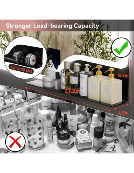 Espejo de Baño LED Callsky 60x81cm con Estante y Anti-vaho