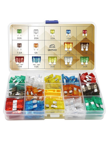 Kit de Fusibles Automotrices 140 Pcs Qizpcer Estándar y Mini
