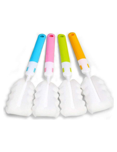Cepillo para Botellas INVODA 4 Pcs, Limpieza Suave y Ecológica