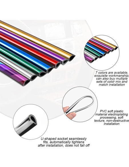 20 Piezas Tira Decorativa para Salida de Aire 8sanlione Rojo