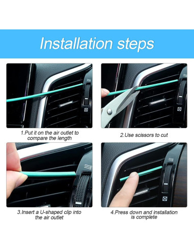 20 Piezas Tira Decorativa para Salida de Aire 8sanlione Rojo