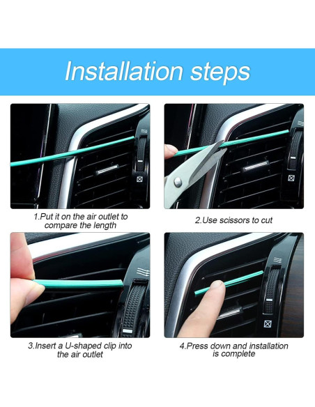 20 Piezas Tira Decorativa para Salida de Aire 8sanlione Rojo