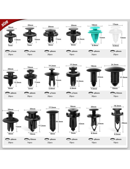 Kit 820 Piezas Clips Retención Nilight + Removedor Automóvil