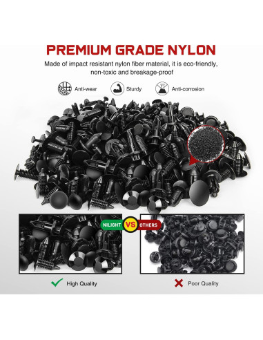 Kit 820 Piezas Clips Retención Nilight + Removedor Automóvil