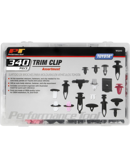 Kit 340 Clips de Acabado Performance Tool para Toyota y Lexus