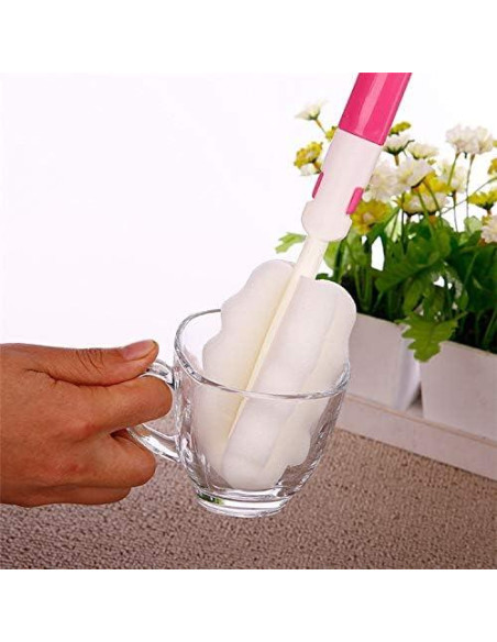 Cepillo para Botellas INVODA 4 Pcs, Limpieza Suave y Ecológica