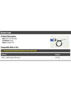 Cable del Acelerador Toyota 4Runner 3.4L V6 1996-2000 2