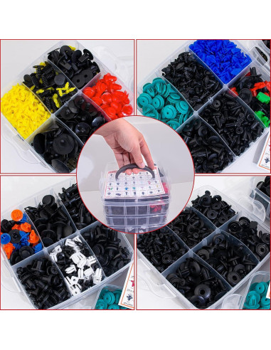 1725 Piezas Clips de Retención Automotriz Griine - 35 Tamaños