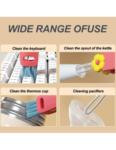 Juego de cepillos de limpieza DWNDN 3 en 1 para tazas y botellas