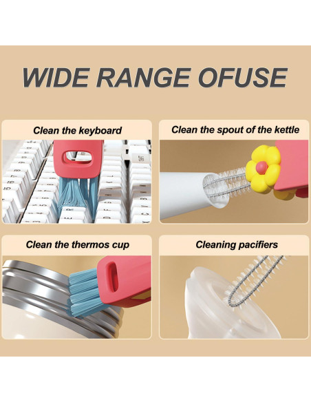 Juego de cepillos de limpieza DWNDN 3 en 1 para tazas y botellas