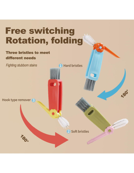 Juego de cepillos de limpieza DWNDN 3 en 1 para tazas y botellas