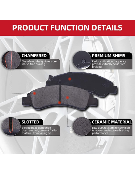 Pastillas de Freno Cerámicas EXPPOWER D1879-D2076 para Toyota